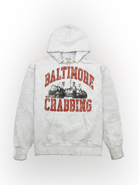 Firstport Tops - Firstport Baltimore Crabbing Distressed Hoodie